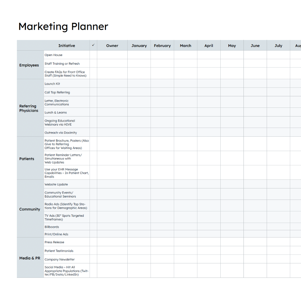 Marketing planner