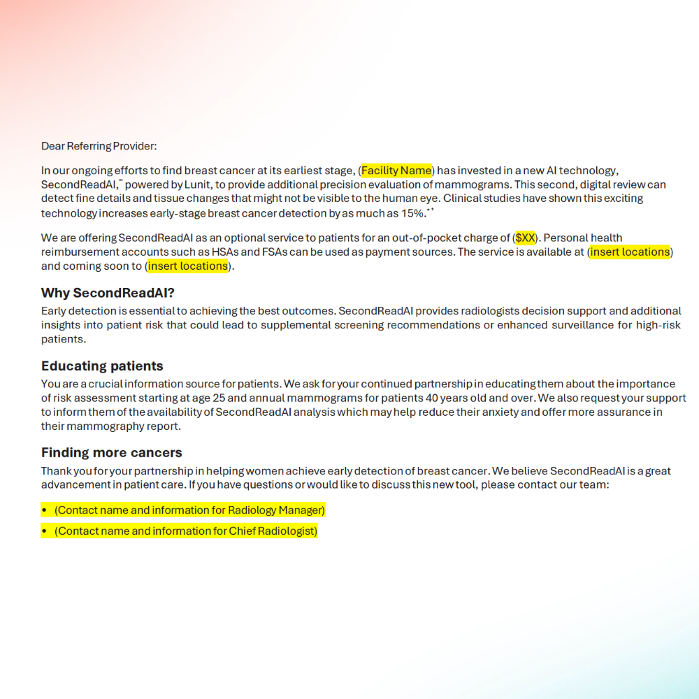 Referring physician letter