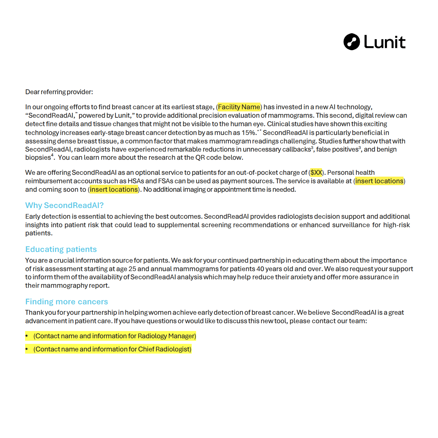 SRAI - Referring physician letter